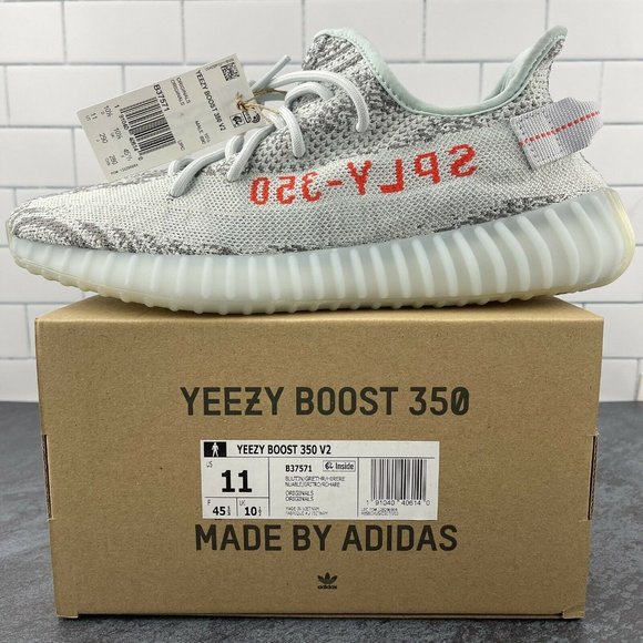 Adidas Yeezy Boost 350 v2 Blue Tint Size 11 Mens Originals Light Grey Gray NWB - Picture 12 of 12